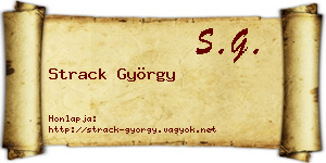 Strack György névjegykártya